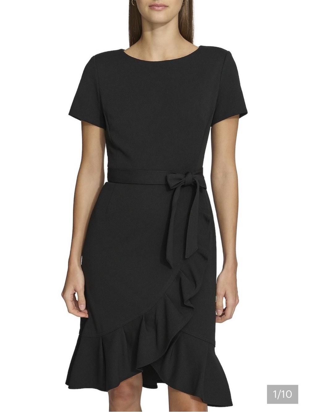 Calvin Klein Black Dress with Tie Waist